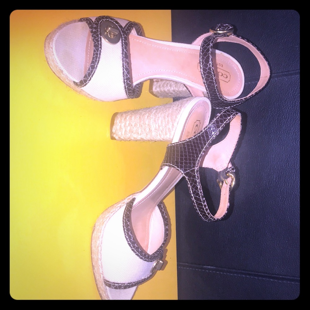 Coach Amandah Natural/dark brown python heels